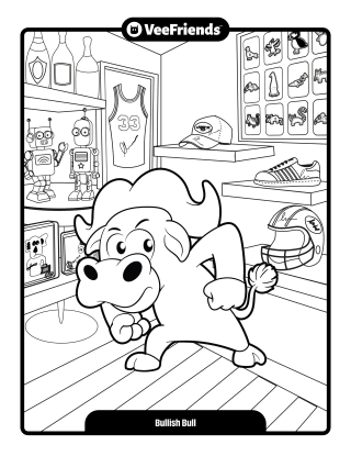 Bullish Bull Coloring Page