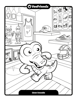 Clever Crocodile Coloring Page