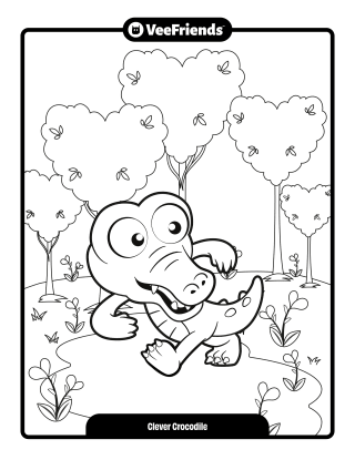 Clever Crocodile Coloring Page
