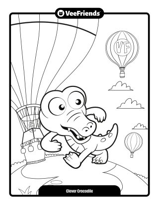 Clever Crocodile Coloring Page
