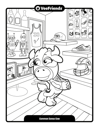 Common Sense Cow Coloring Page