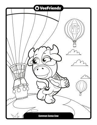 Common Sense Cow Coloring Page