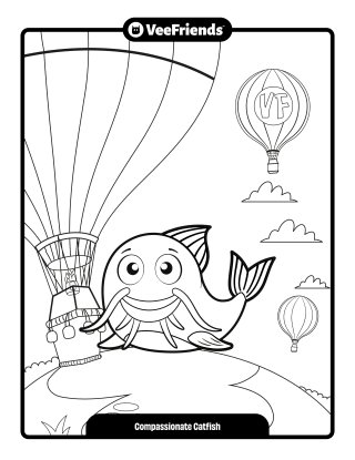 Compassionate Catfish Coloring Page