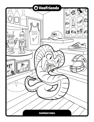 Confident Cobra Coloring Page