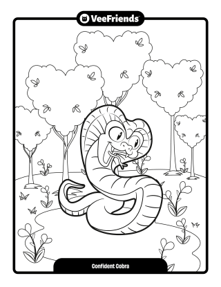 Confident Cobra Coloring Page