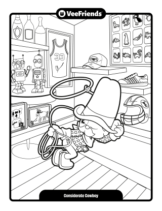 Considerate Cowboy Coloring Page