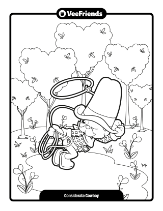 Considerate Cowboy Coloring Page