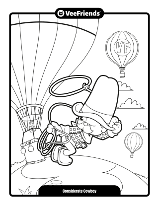 Considerate Cowboy Coloring Page