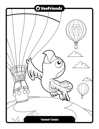 'Content' Condor Coloring Page