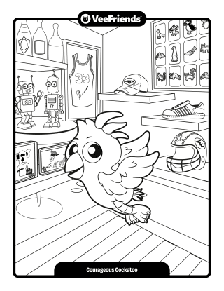 Courageous Cockatoo Coloring Page