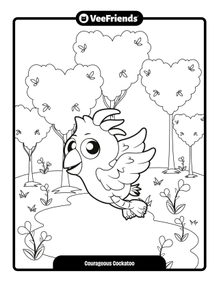 Courageous Cockatoo Coloring Page