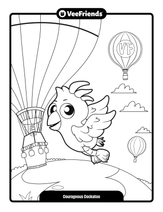 Courageous Cockatoo Coloring Page