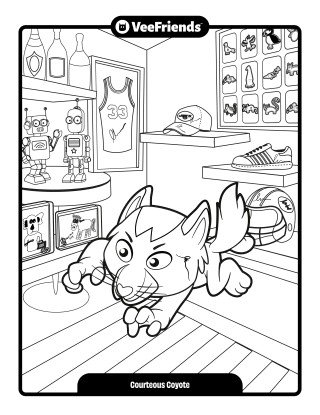 Courteous Coyote Coloring Page
