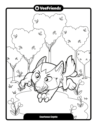 Courteous Coyote Coloring Page