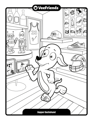 Dapper Dachshund Coloring Page