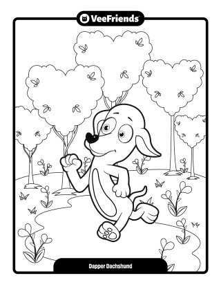 Dapper Dachshund Coloring Page