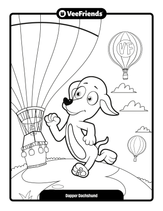 Dapper Dachshund Coloring Page