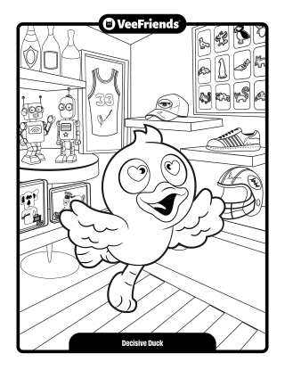 Decisive Duck Coloring Page
