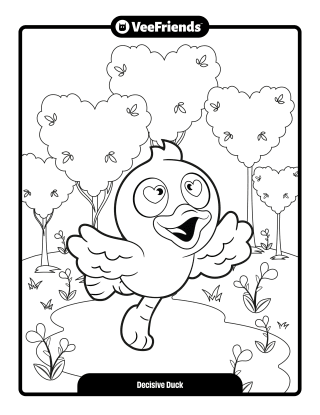Decisive Duck Coloring Page