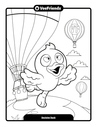 Decisive Duck Coloring Page