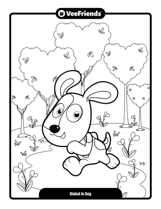 Dialed In Dog Coloring Page