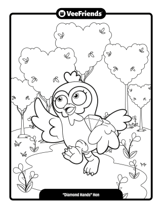 'Diamond Hands' Hen Coloring Page