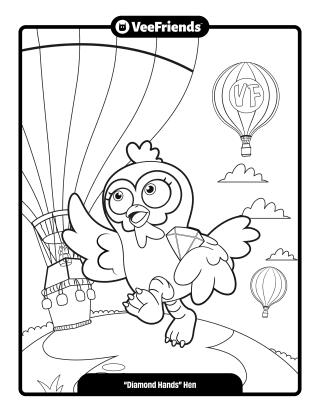 'Diamond Hands' Hen Coloring Page