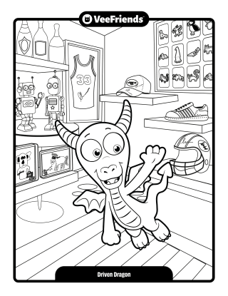Driven Dragon Coloring Page