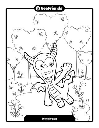 Driven Dragon Coloring Page