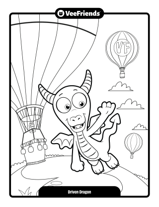 Driven Dragon Coloring Page