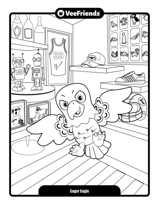 Eager Eagle Coloring Page