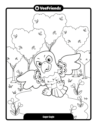 Eager Eagle Coloring Page