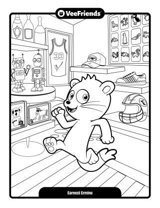 Earnest Ermine Coloring Page