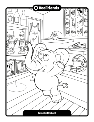 Empathy Elephant Coloring Page