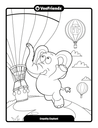 Empathy Elephant Coloring Page