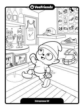 Entrepreneur Elf Coloring Page