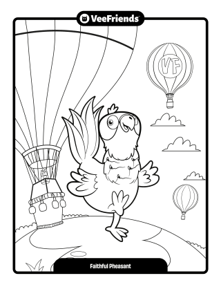Faithful Pheasant Coloring Page