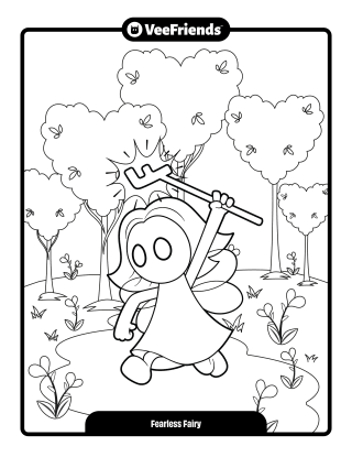 Fearless Fairy Coloring Page