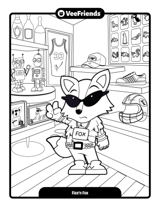 Flex'n Fox Coloring Page