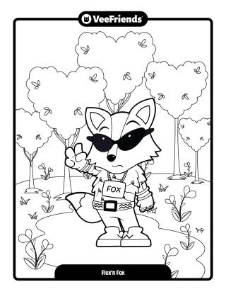 Flex'n Fox Coloring Page
