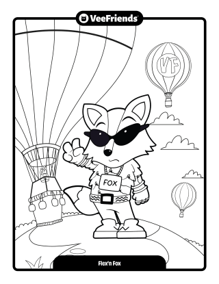 Flex'n Fox Coloring Page