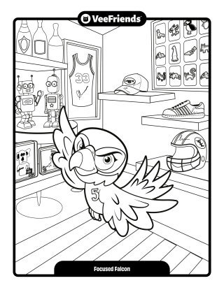 Focused Falcon Coloring Page