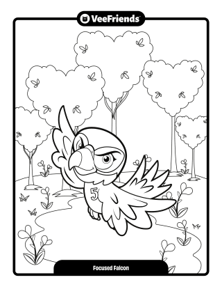 Focused Falcon Coloring Page