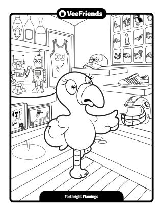 Forthright Flamingo Coloring Page