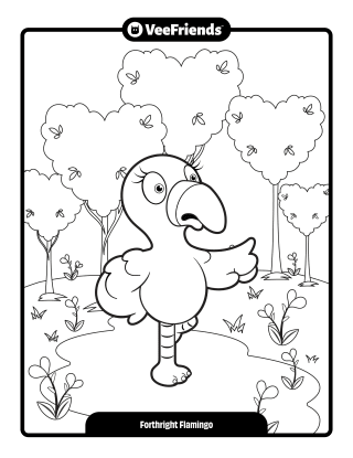 Forthright Flamingo Coloring Page