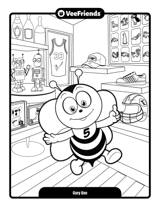 Gary Bee Coloring Page
