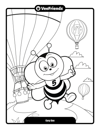 Gary Bee Coloring Page