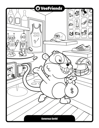 Generous Gerbil Coloring Page