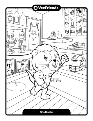 Gifted Gopher Coloring Page