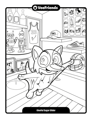 Gleeful Sugar Glider Coloring Page